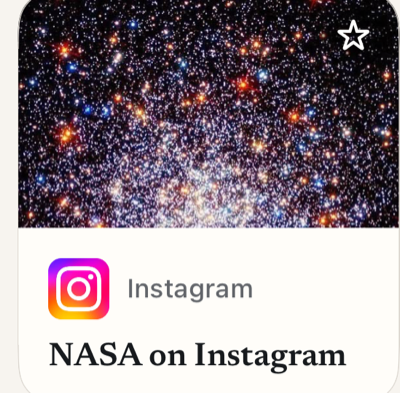 A NASA post on Instagram showing a star cluster